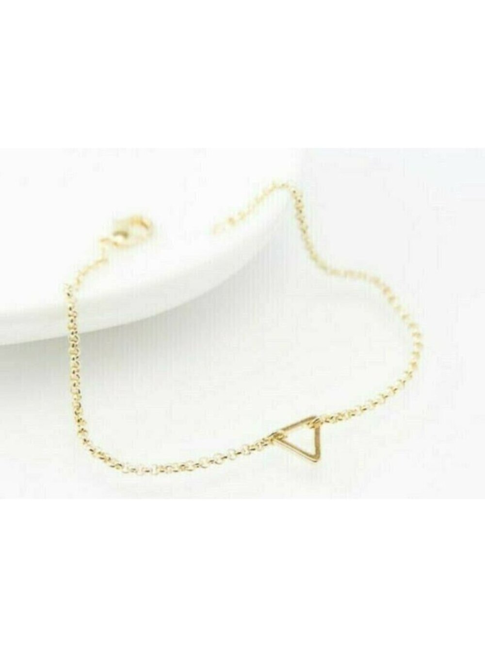 Los Angeles Boutique Simple Triangle Gold Bangle Chain Charm NEW Boho Bracelet